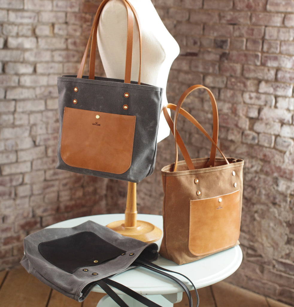 The Jayne Waxed Canvas and Leather Tote 