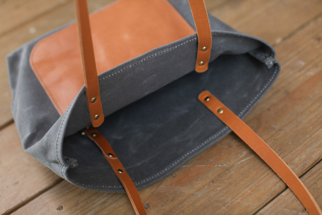 The Jayne Waxed Canvas and Leather Tote | Maycomb Mercantile