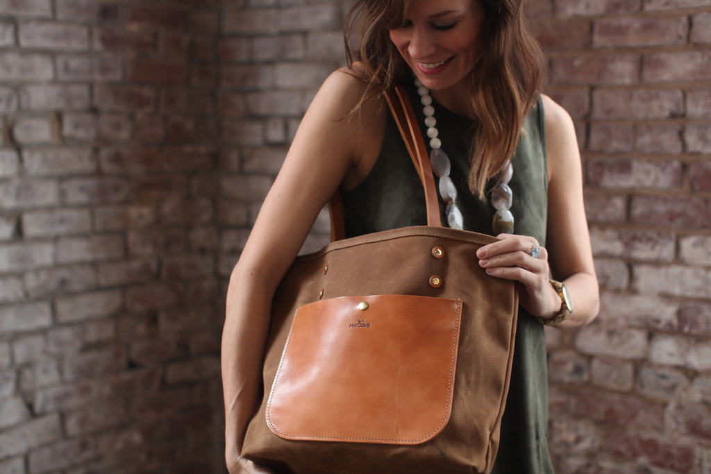 The Jayne Waxed Canvas and Leather Tote | Maycomb Mercantile