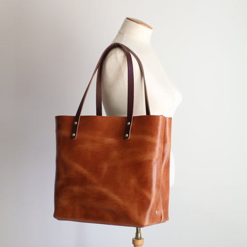 The Scout Classic Leather Tote - Caramel | Maycomb Mercantile
