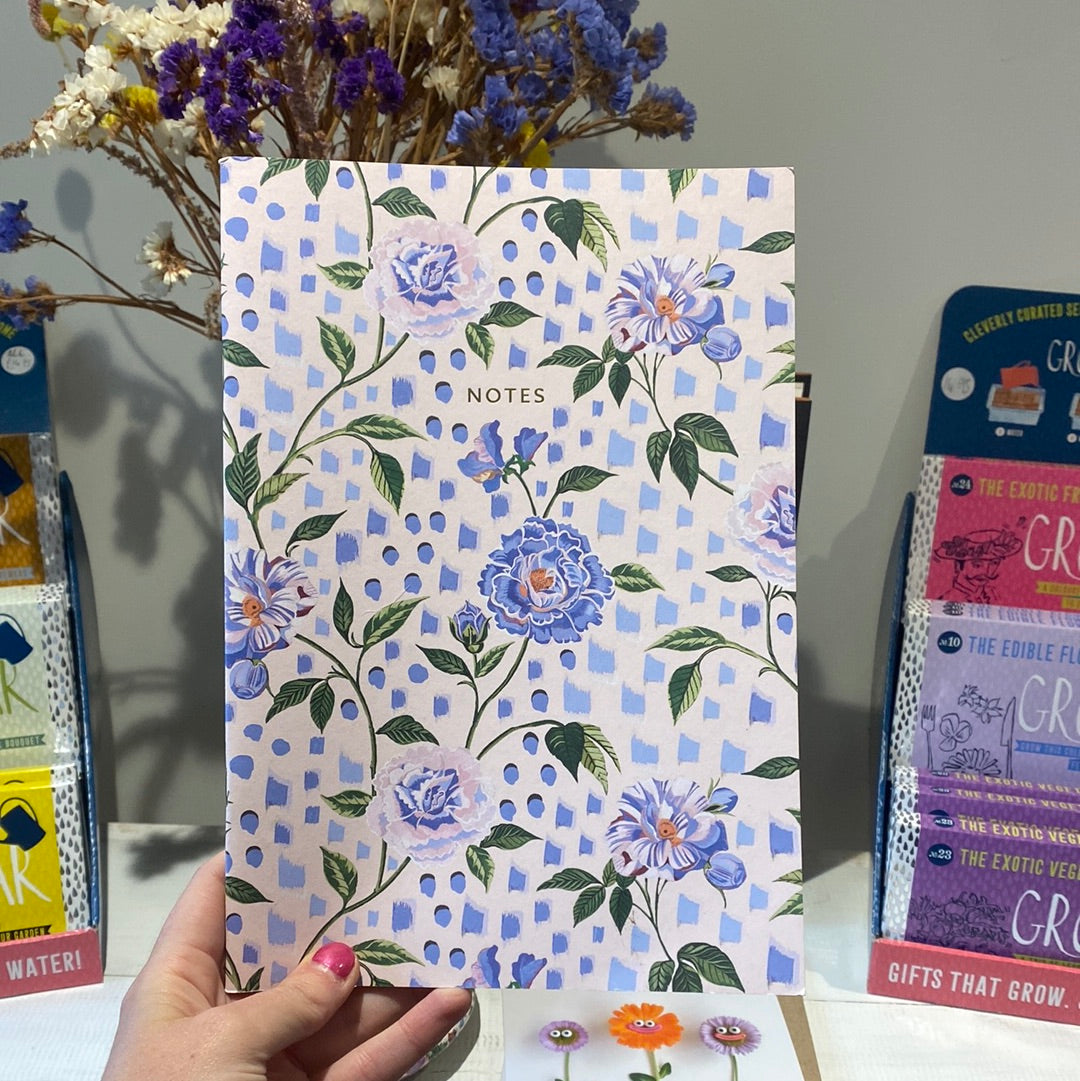 Floral Blue Notebook