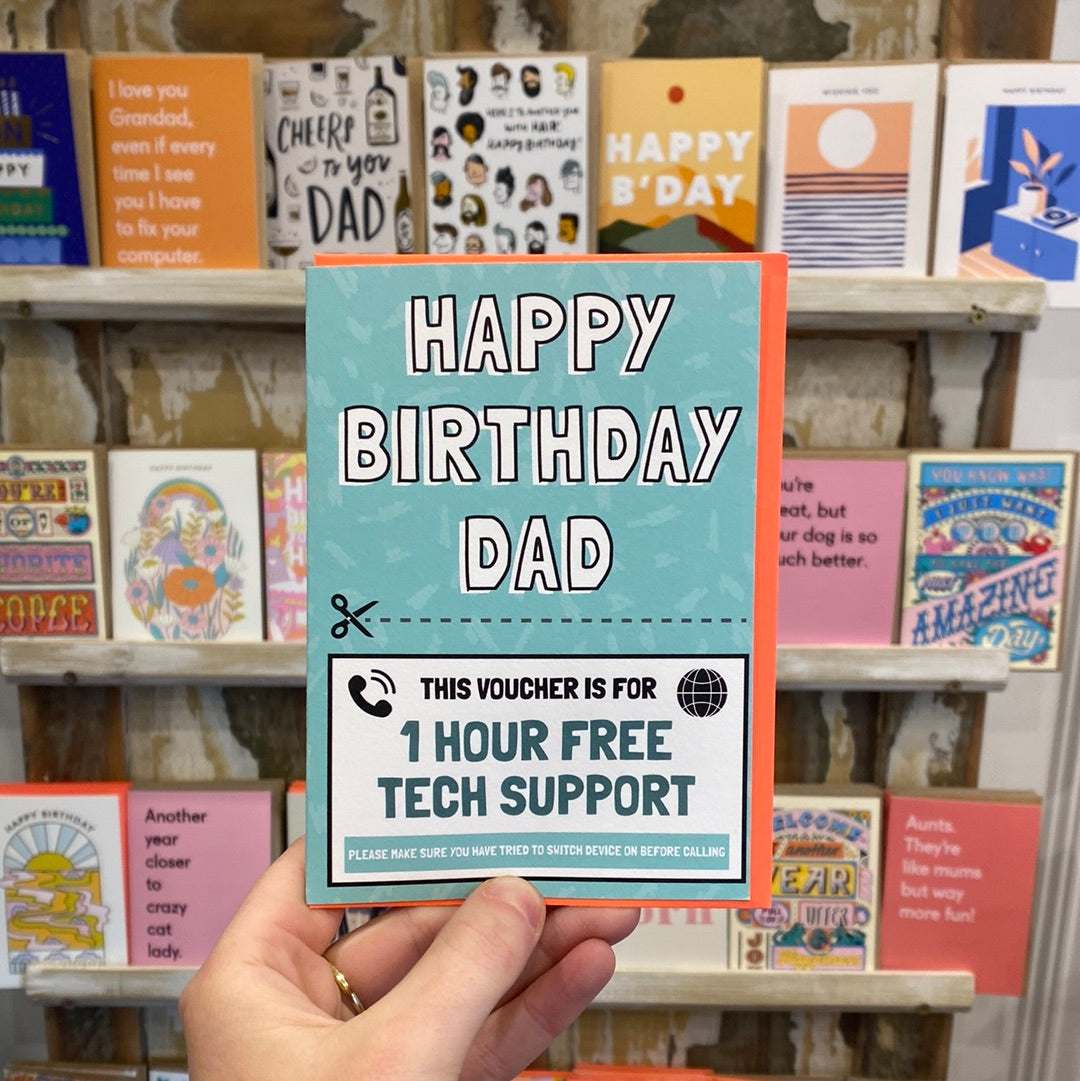 Happy Birthday Dad Tech Support Voucher