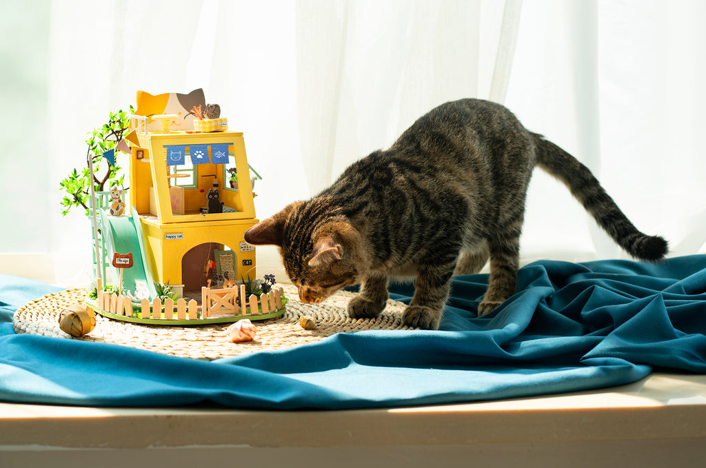 bijl bunker zuurgraad Robotime Cat House | DIY miniatuurhuisje kattenhuis | Robotime Nederland