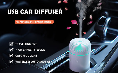 HIVAGI® Car Diffusers, 7 Color Car Essential Oil Diffuser Humidifier f