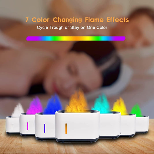 PLUWEL Flame Diffuser Humidifier-Auto Off 180ml Essential Oil Diffuser-2  Modes Brightness Aroma Humidifier with Fire Flame Effect for  Home,Office,Spa,Gym(Black)