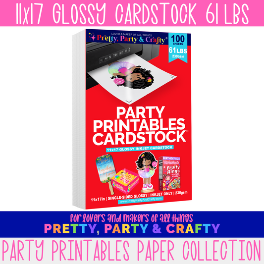 5x7 Mini Party Printables Paper-precut – Pretty Party and Crafty