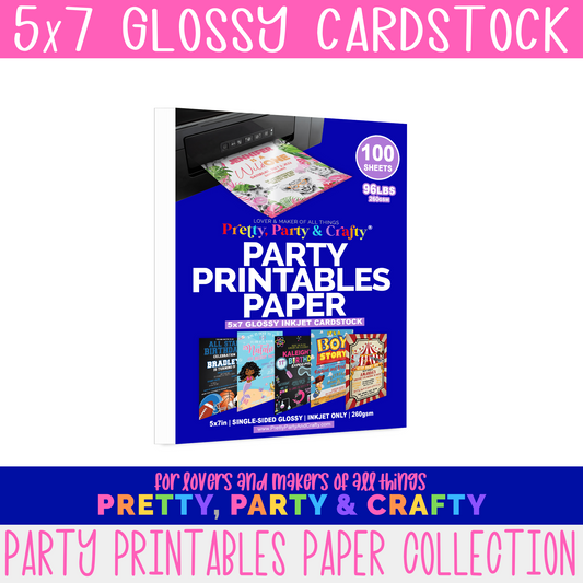 8.5x11 GLOSSY PARTY PRINTABLE VINYL STICKER PAPER – INKJET & LASER