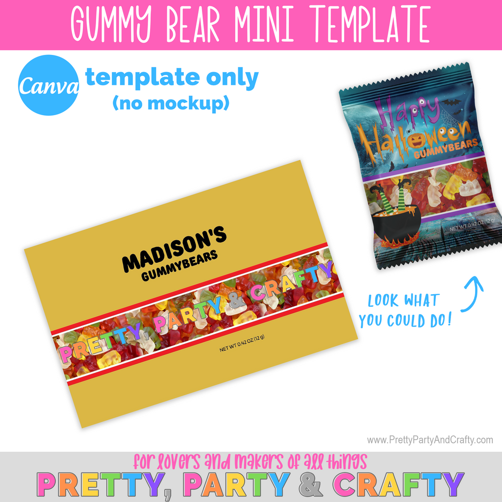 Gummy Bears Mini Template CANVA Pretty Party and Crafty
