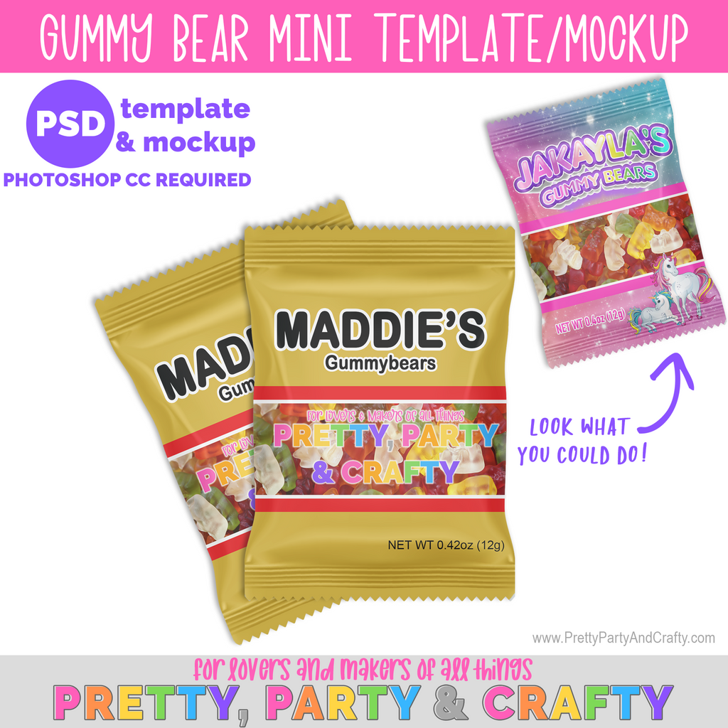 Gummy Bears Template and Mockup Pretty Party and Crafty