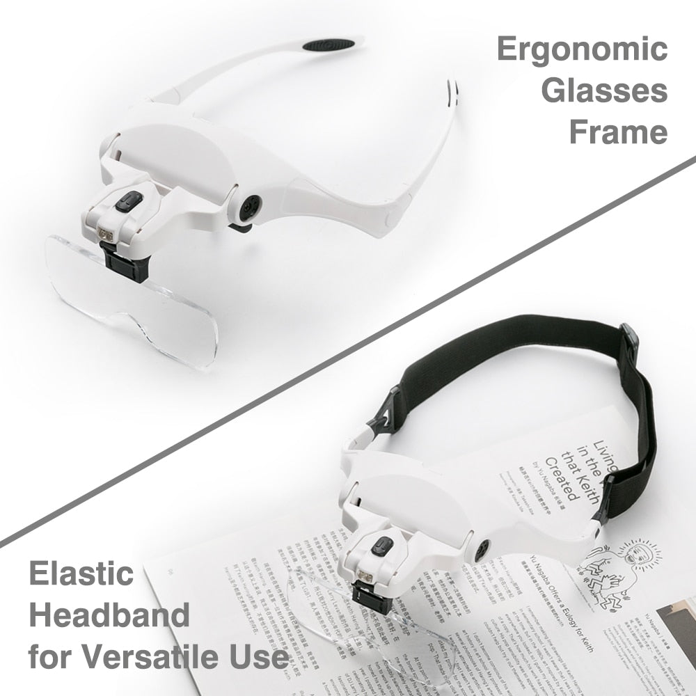 led glasses magnifier