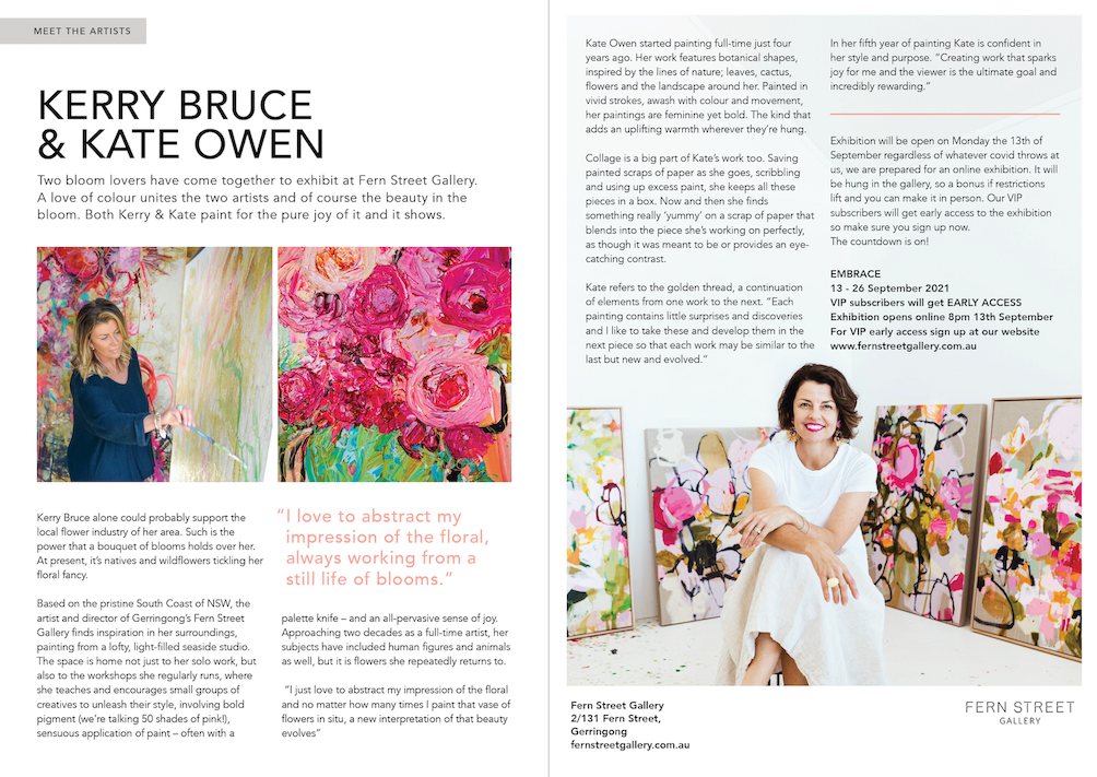 Article about Kerry Bruce and Kate Owen in Kiama and Area Focus Magazine