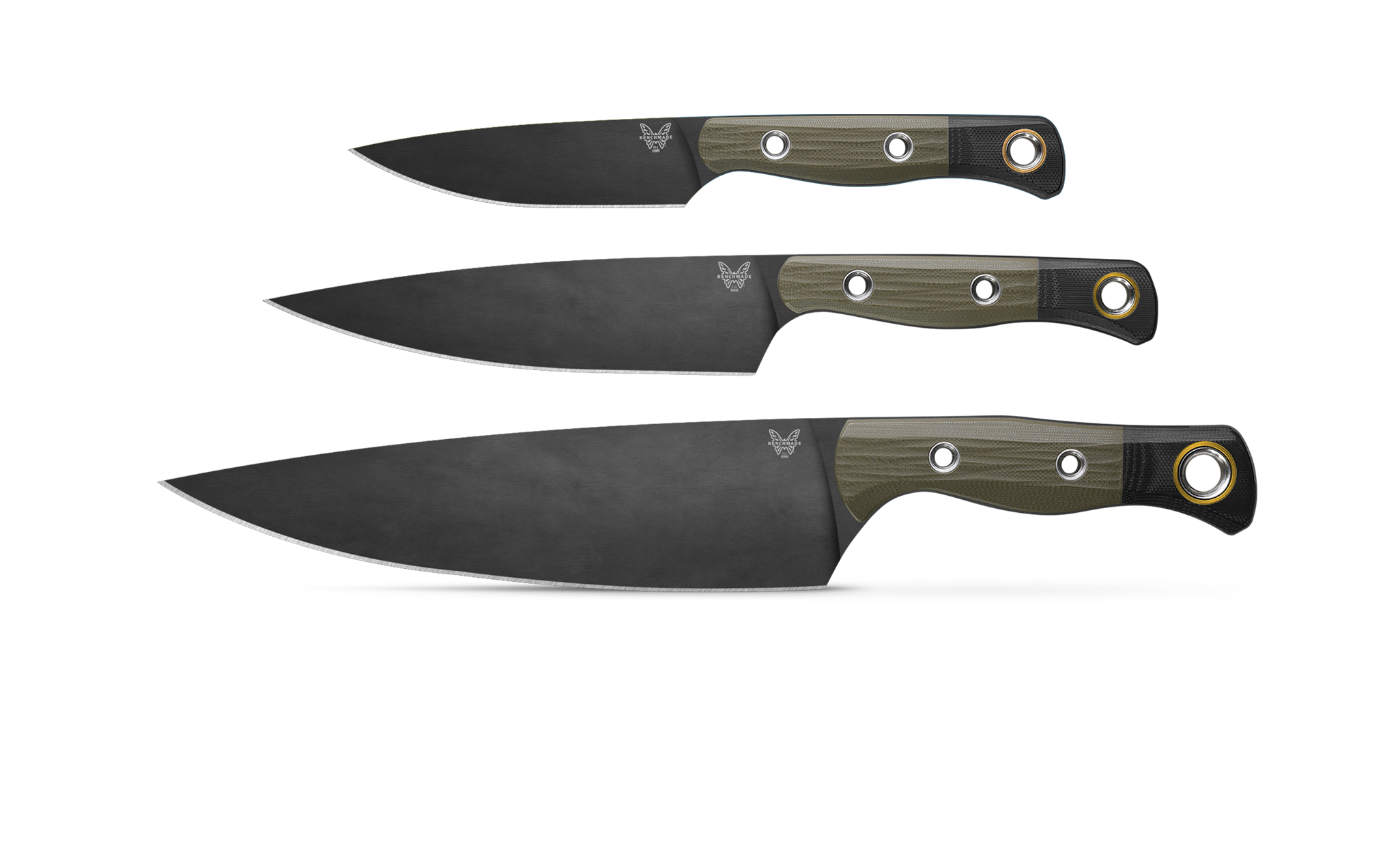 Benchmade Cutlery 3 Piece Set OD Green G10 Handle Black G10