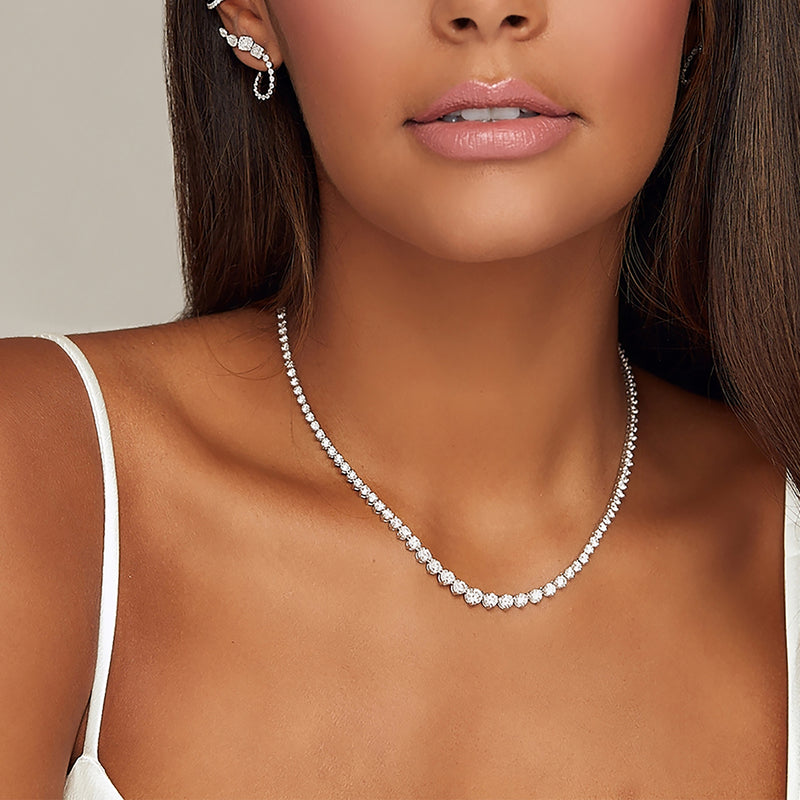 10 ct diamond tennis necklace