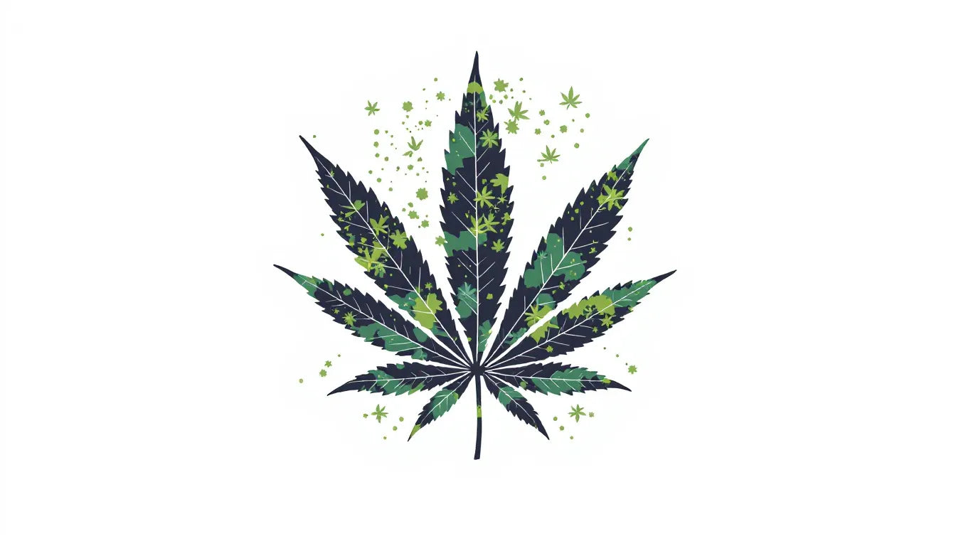 Supportive crowd holding cannabis leaf signs in protest