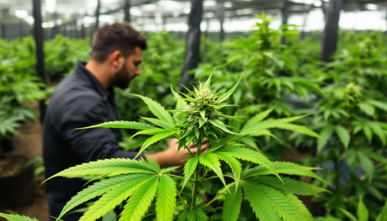 New cannabis grower planting seeds into soil