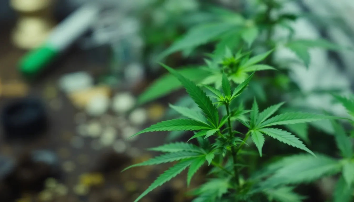 Cannabis consumer preparing herb for personal smoking use
