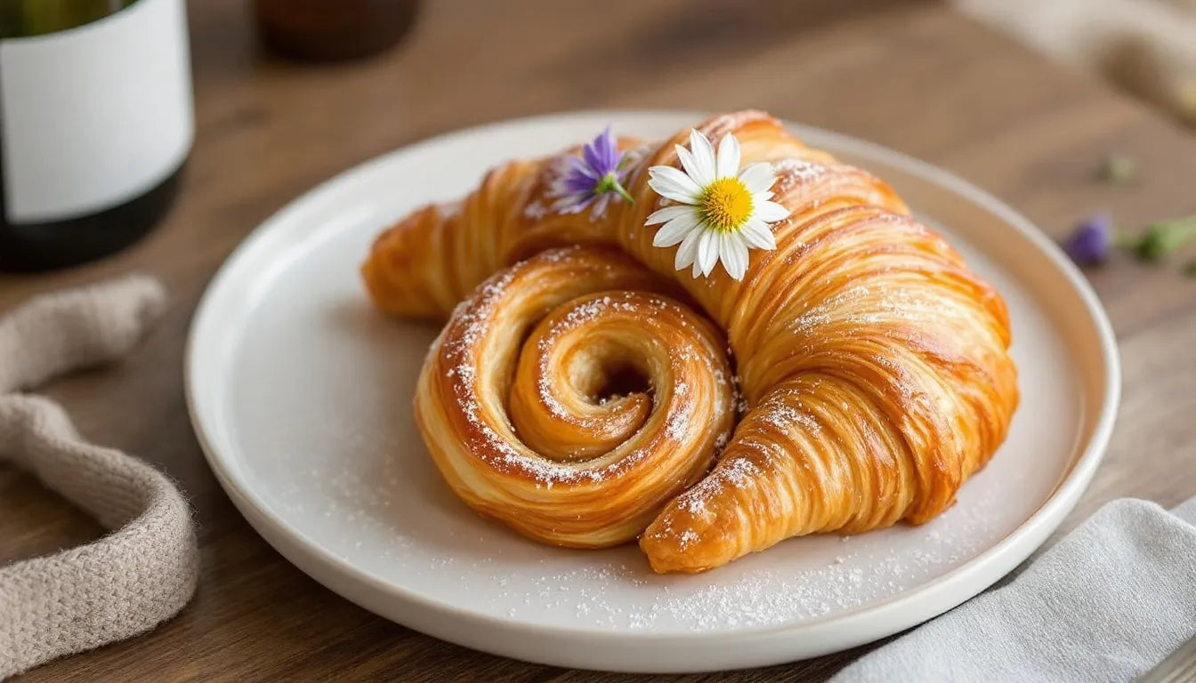 Gourmet cannabis edible pastry on a white plate