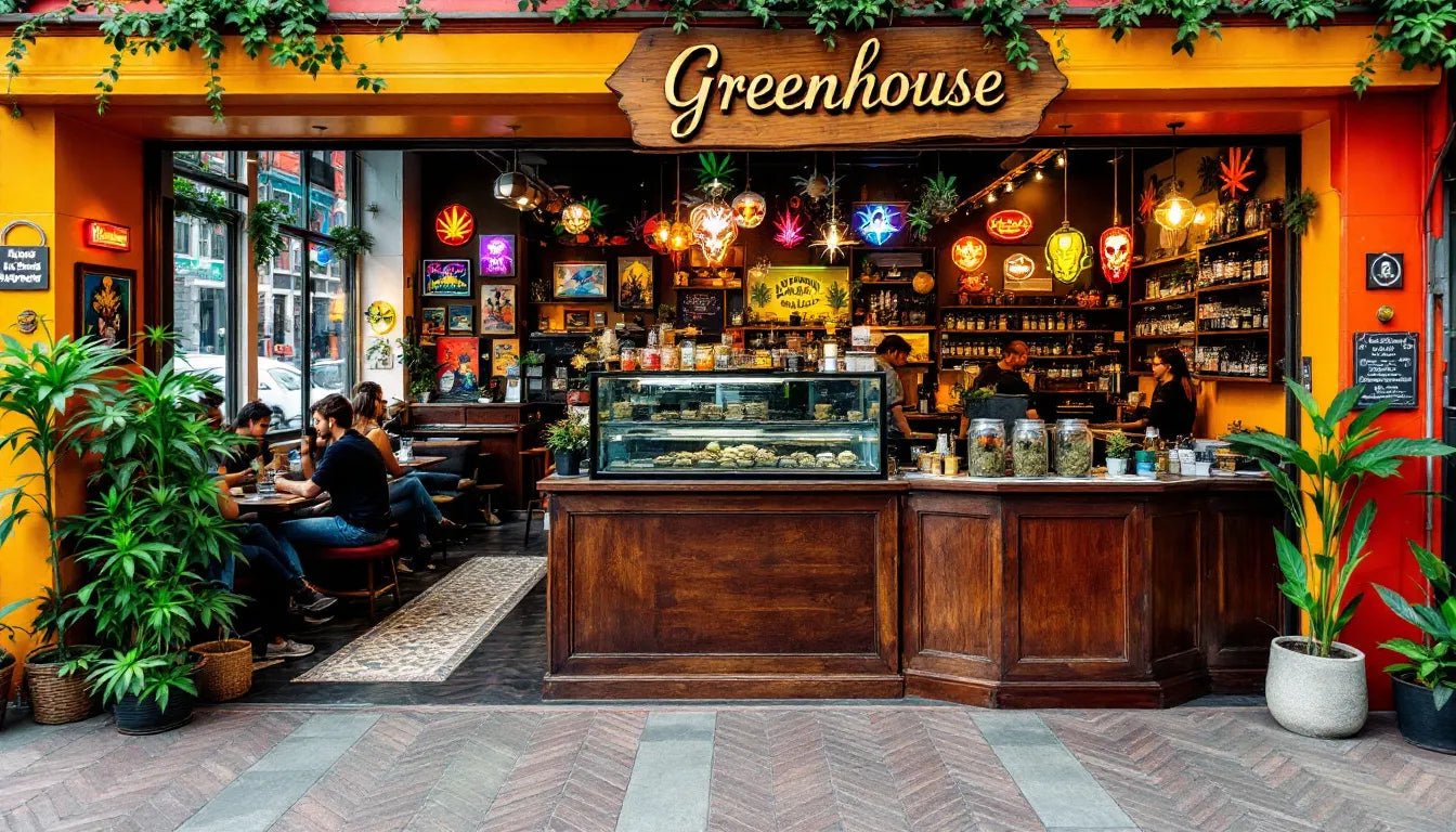 Typical cannabis coffee shop in Amsterdam