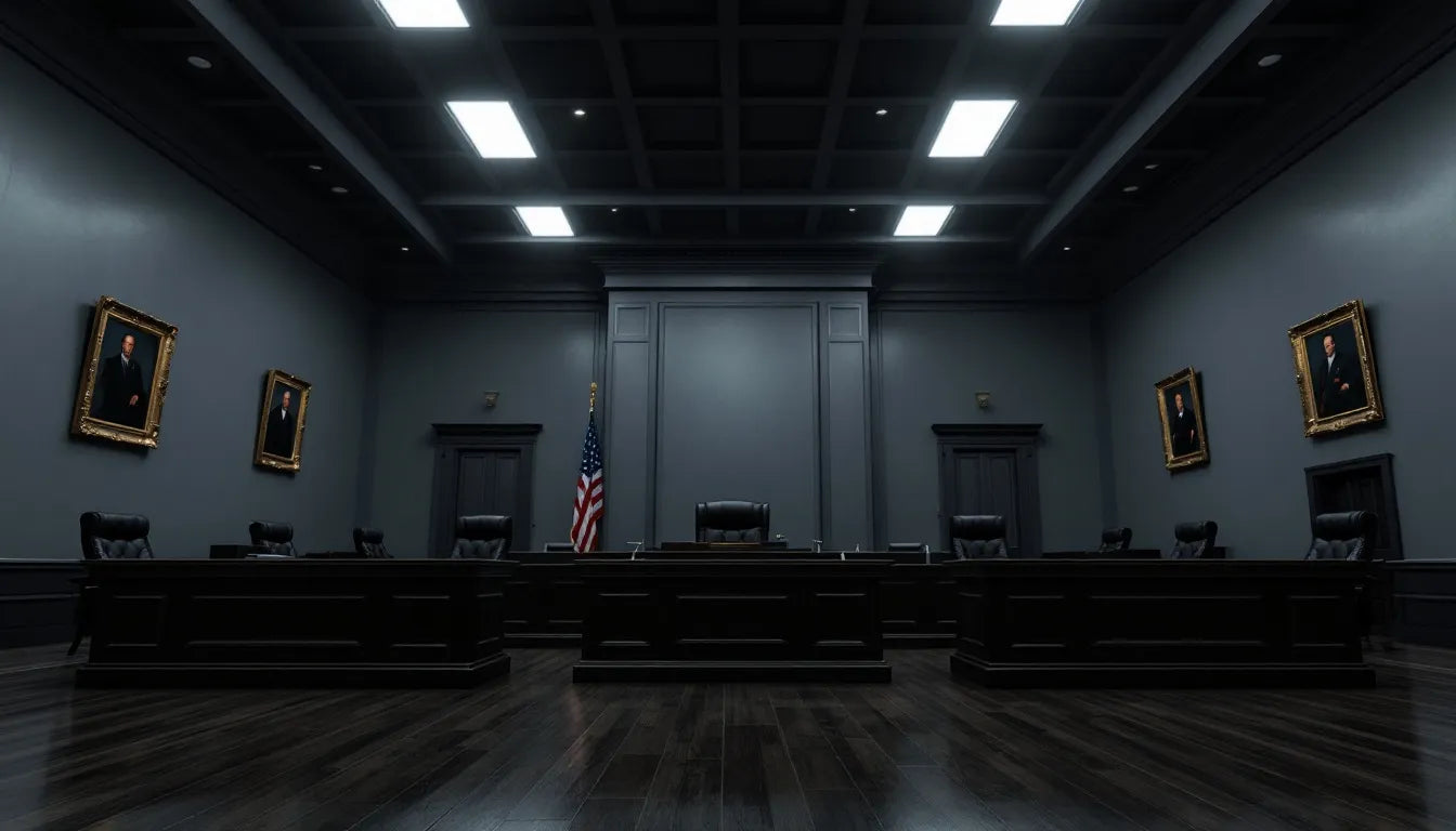 empty Virginia state legislative chamber symbolizing gridlock