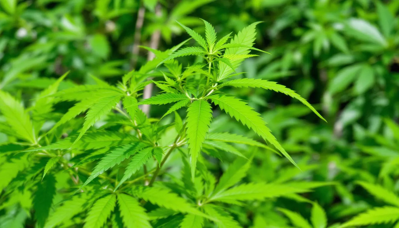 Bright green cannabis bud with white trichomes and orange pistils