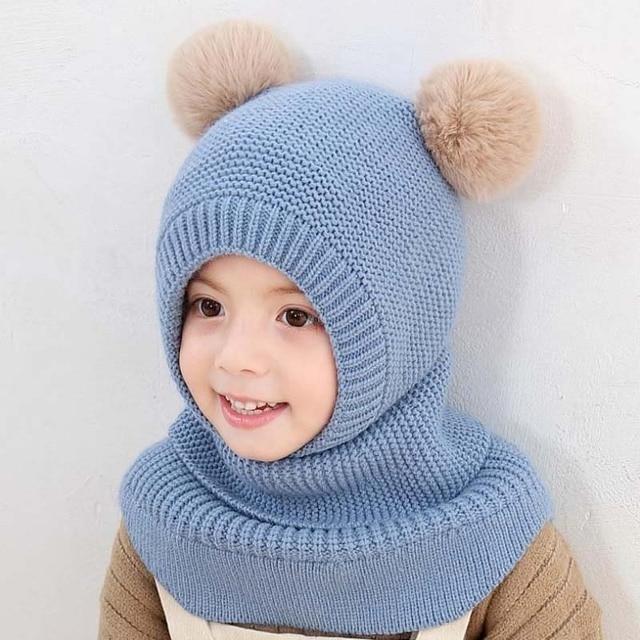 Cagoule enfant chaude et mignonne avec pompons - Petits Moussaillons