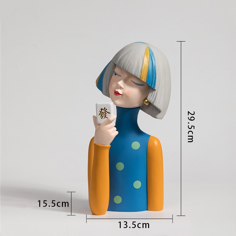 Nordic Home Decor Girl Design Resin Figure Statue Living Room Decor Office Decoration Bedroom Decoration Accessories Girl Gifts