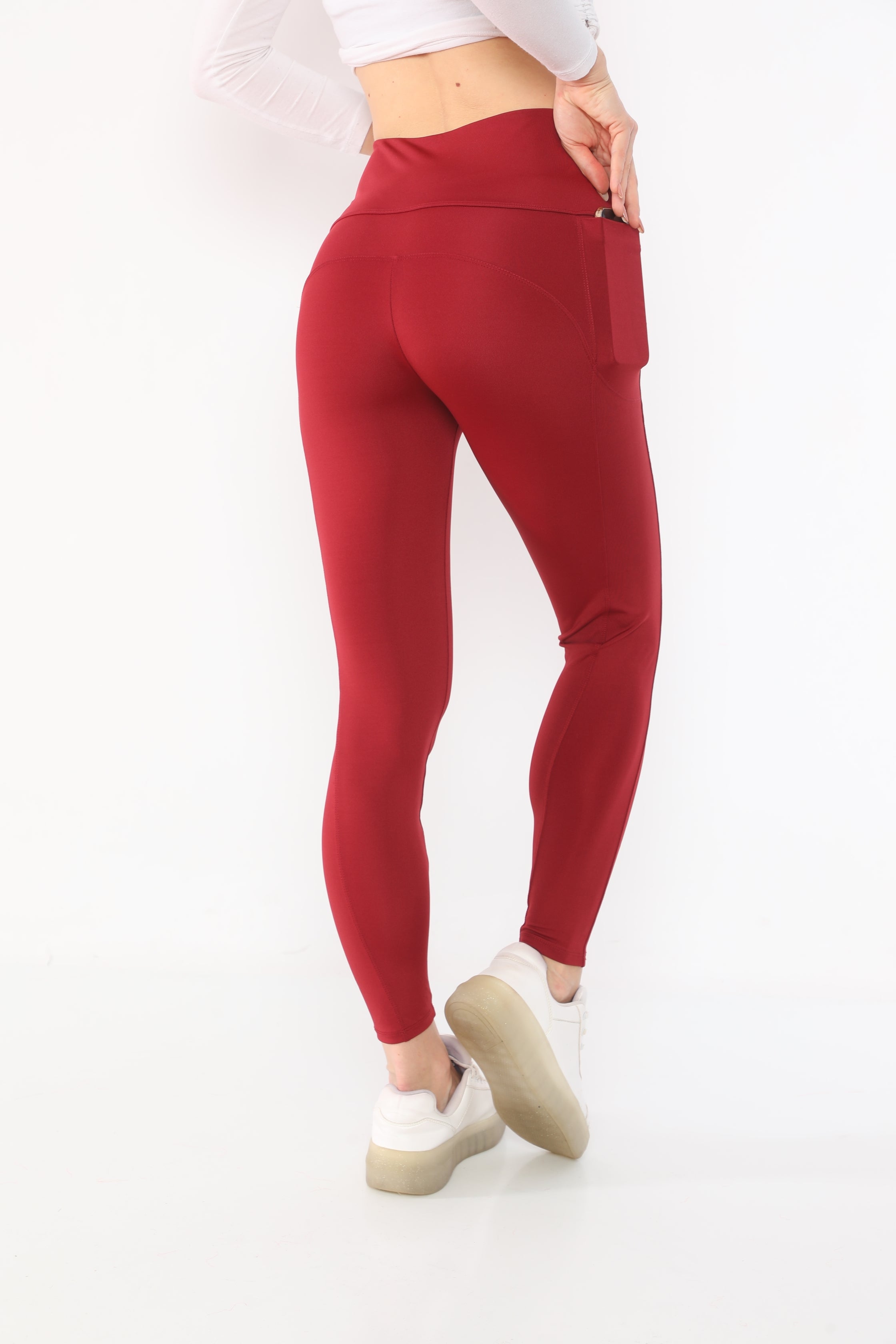 Leggings with Pockets Burgundy