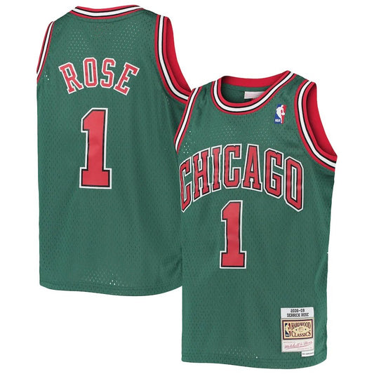 Chicago Bulls Derrick Rose #1 Nba Great Player Throwback White