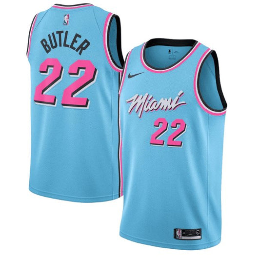 NEW JIMMY BUTLER Miami Blue Vice City Custom Stitched Basketball