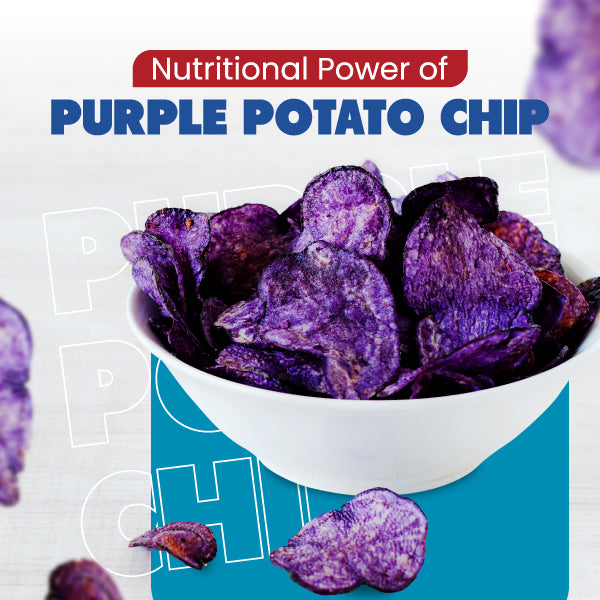 purple potato chips graphic with lettering