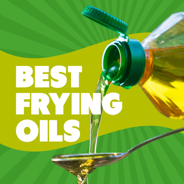 best frying oil with avocado olive oil bottle pouring on spoon