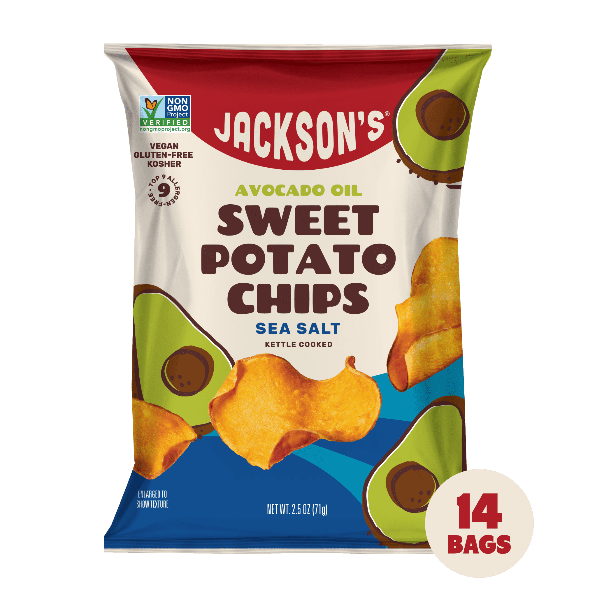 Sea Salt Sweet Potato Chips in Avocado Oil 2.5oz (Pack of 14)