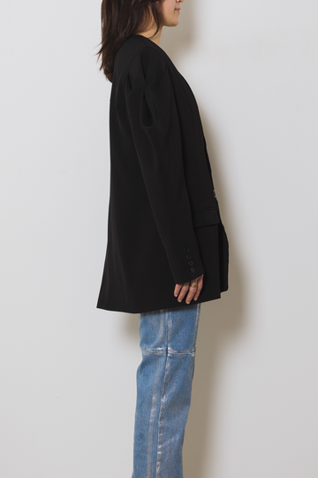 POINTY SHOULDER LOOSE JACKET / BLACK – led.tokyo