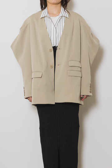 POINTY SHOULDER LOOSE JACKET / BEIGE – led-tokyo│レッドトーキョー