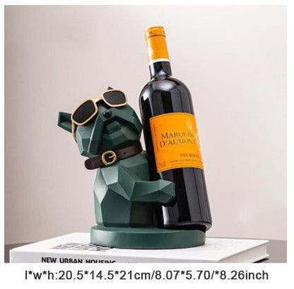 Geometric Bulldog Wine Rack