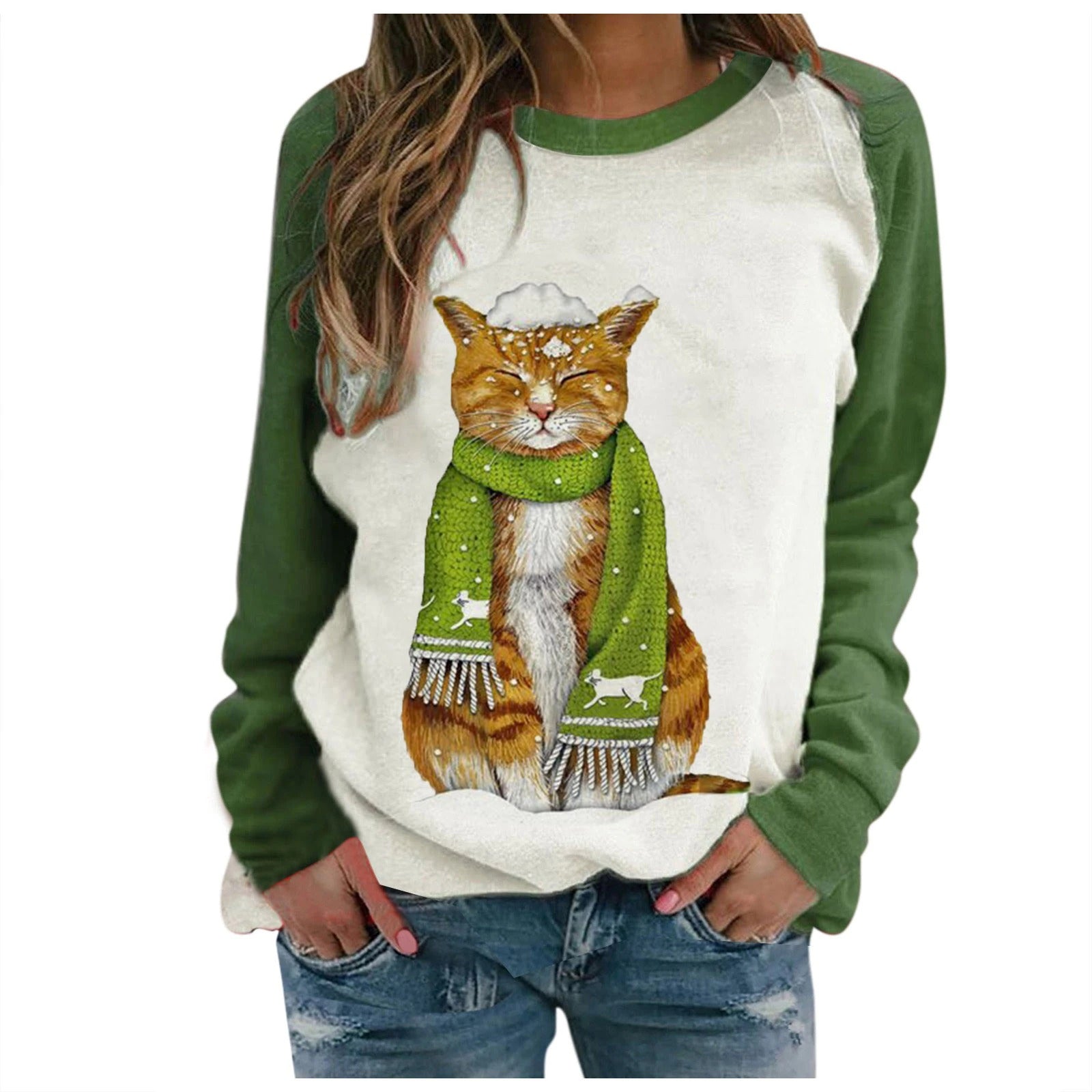 Green Cat Sweatshirt