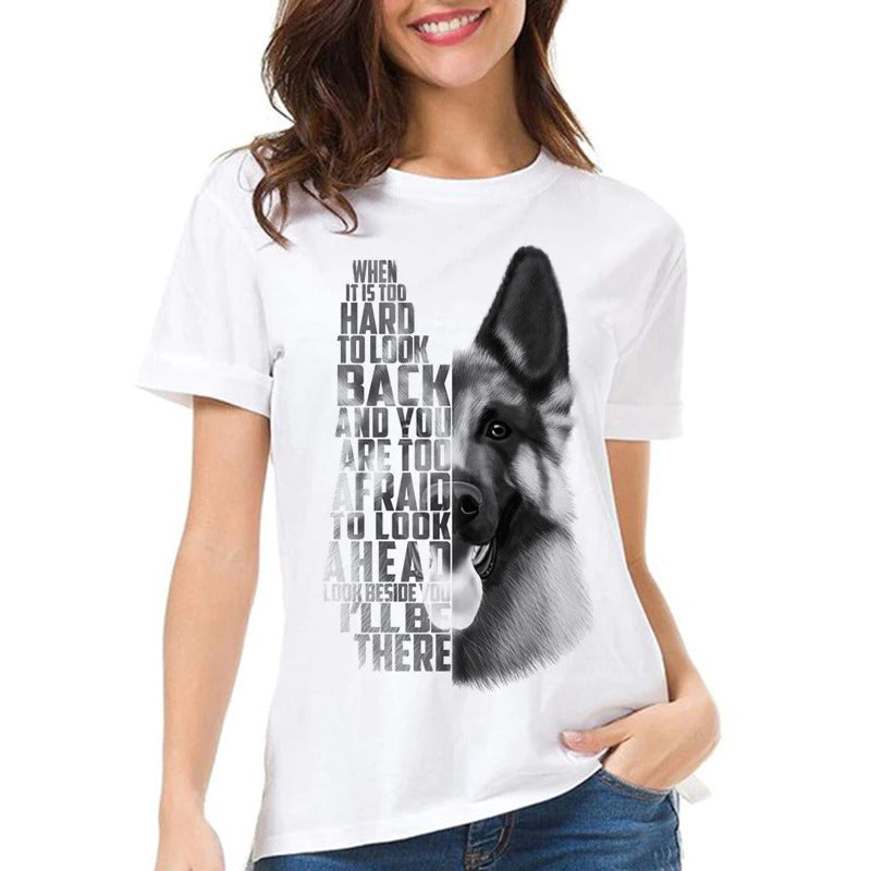 Dog Text Print  T-shirt