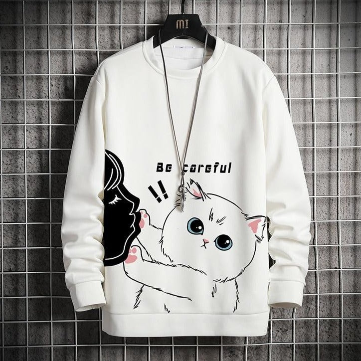 Cartoon Cat Men Sweatshirt