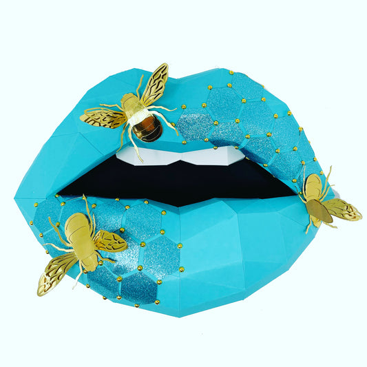 Paper Lips Bee Wall Art for Home Office or Salon