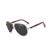 Black Gold Red Aviator Sunglasses