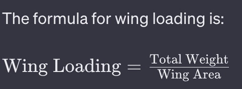 Wing Loading Formula