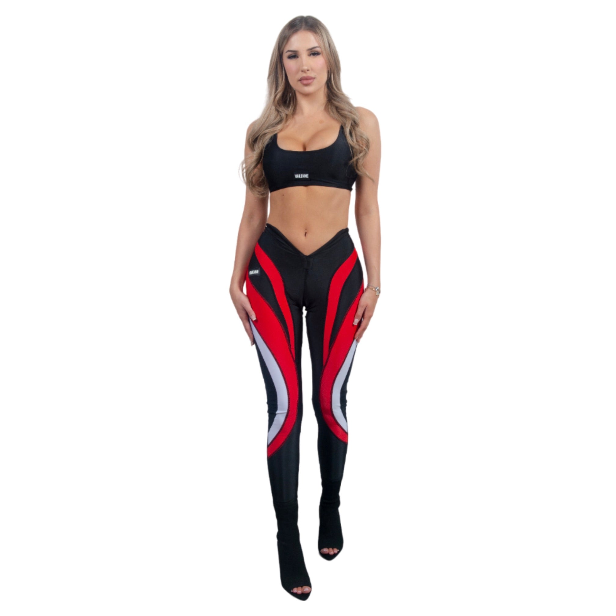 V Cut Red Leggings - Varenneofficial product image