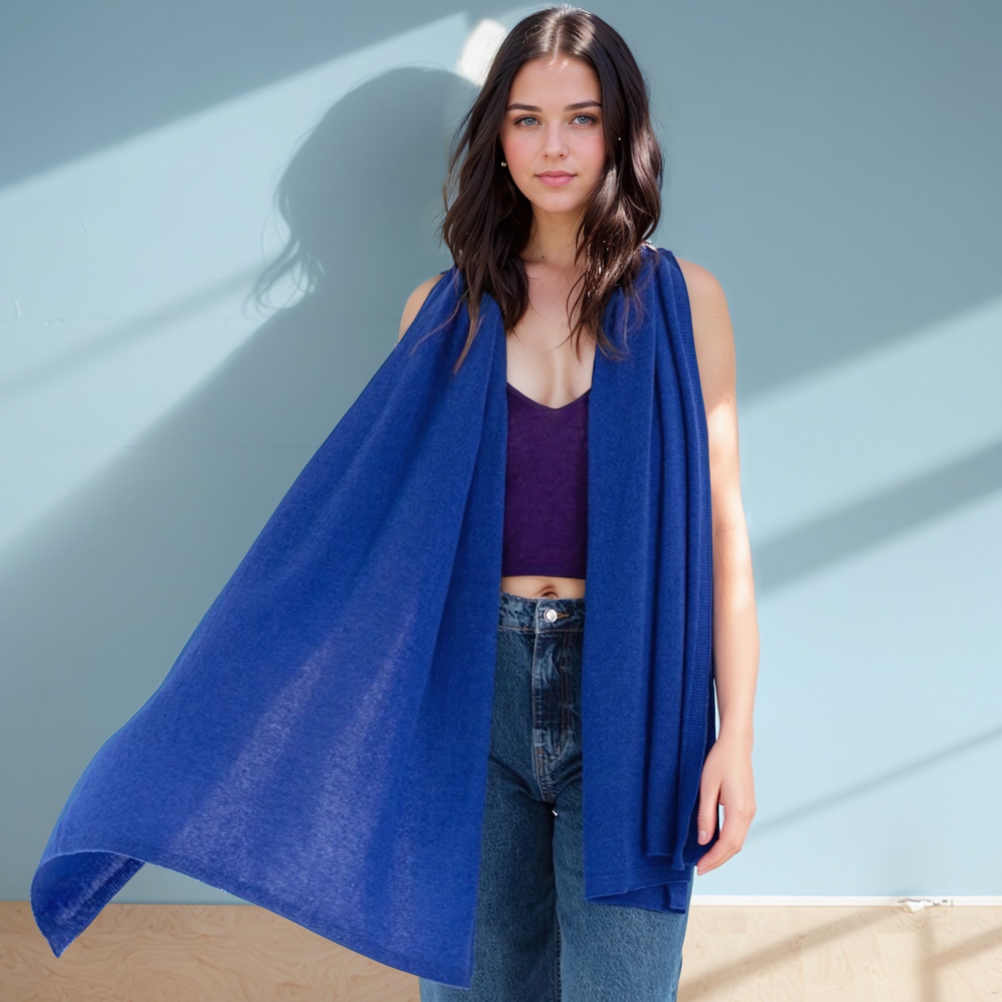 Julian knitted Pure cashmere scarf/ shawl/ Travel wrap-Colours available - MK LANE Kaftans product image