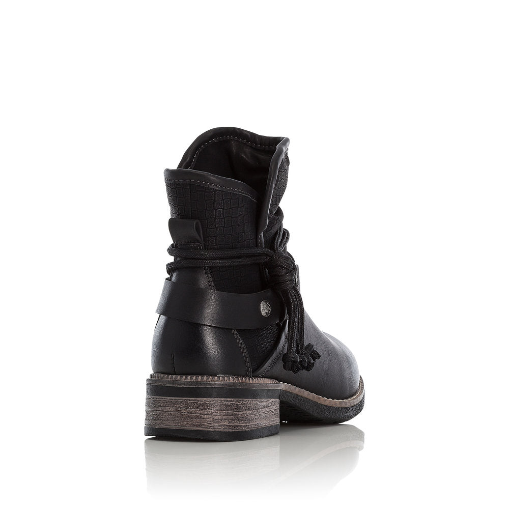 rysten Smuk kvinde Knogle RIEKER - 94689-00 LOW HEEL COSY LINED ZIP ANKLE BOOT - BLACK – Victor Dwyer  Ladies & Children's Shoes