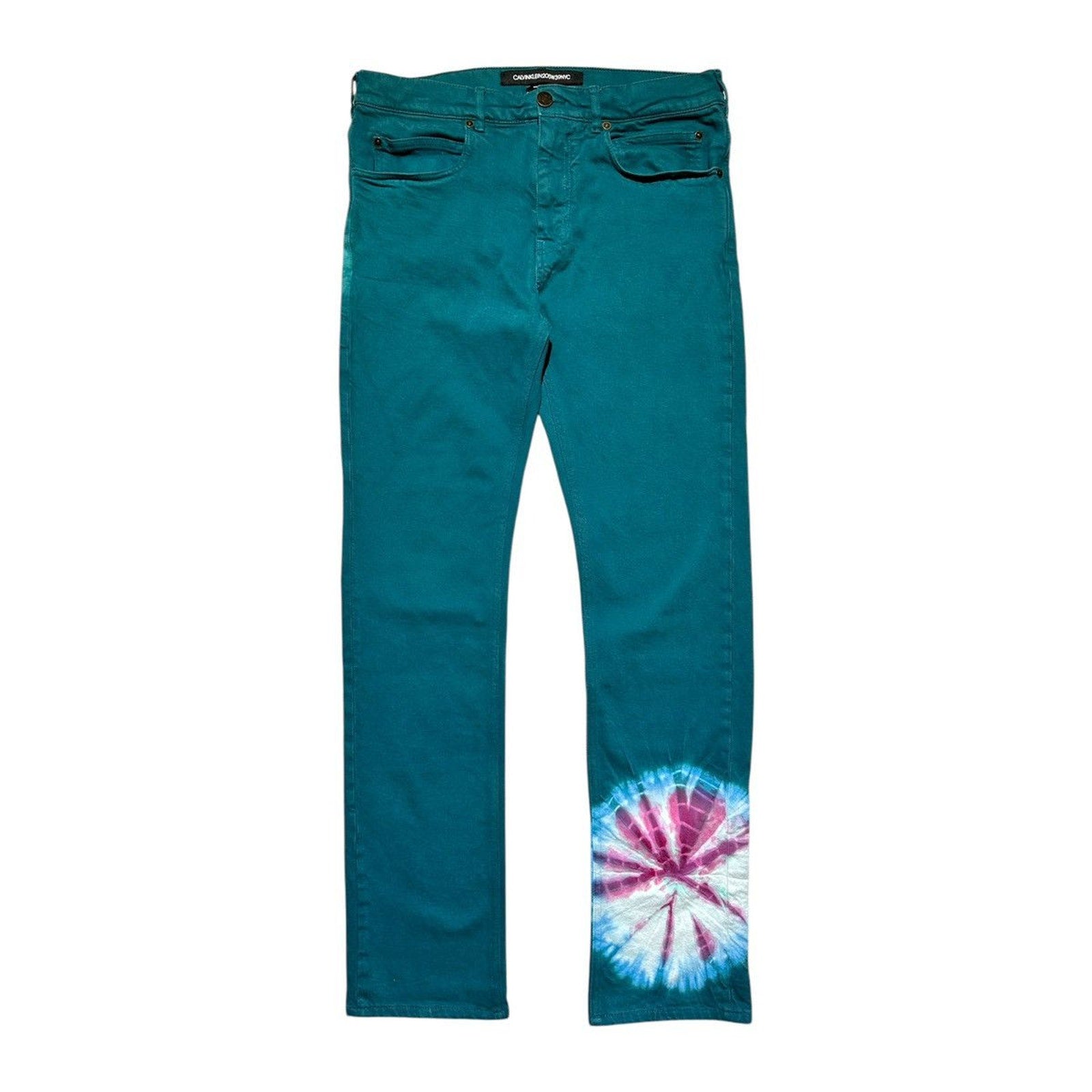 Dyed paint blotch denim