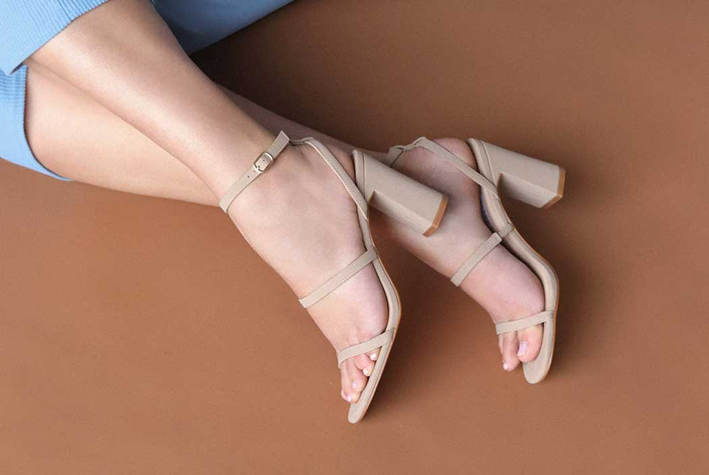 Zaki Nude Block Heels 