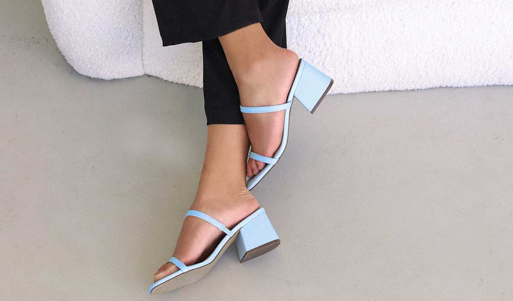 Women's Blue Block Heels - Savina in Blue