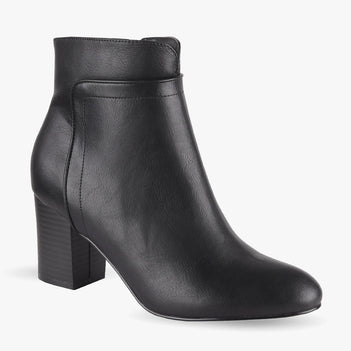 Women's Black Heeled Velvet Boots
