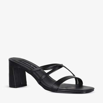 Black Strappy Low Heels Simple Basic Design Casual, Women's Fashion,  Footwear, Heels on Carousell