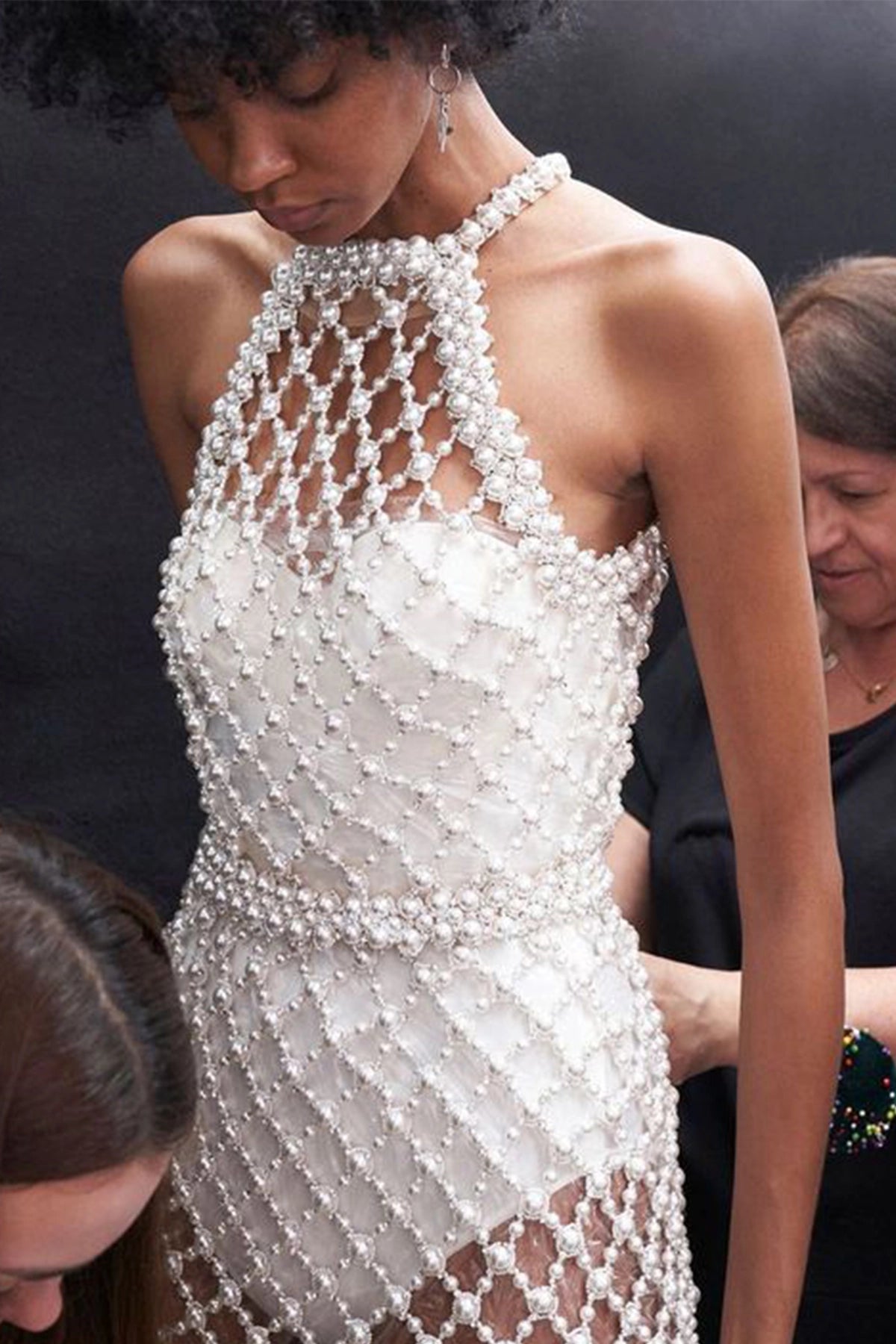 A pearl dress from Tamara Ralph Couture Fall 2023.